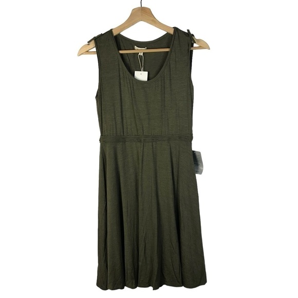 Max Studio Hunter Green Scoop Neck Fit & Flare Jersey Stretch Dress S - Picture 1 of 3